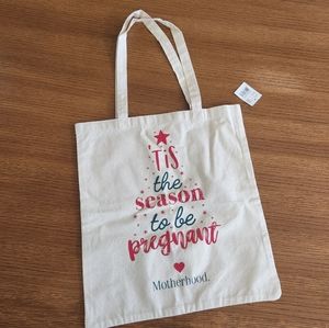 NWT Motherhood Maternity Funny Holiday Pregnancy Themed Tote